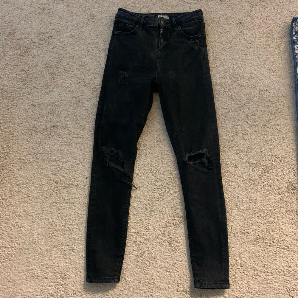 Topshop Jeans. Black Jamie Moto. Size 26.